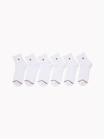Calcetines Tommy Hilfiger Quarter Top 6PK Mujer Blancas | CL_W21664
