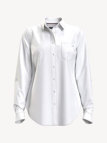 Camisas Tommy Hilfiger Essential Solid Oxford Mujer Blancas | CL_W21280