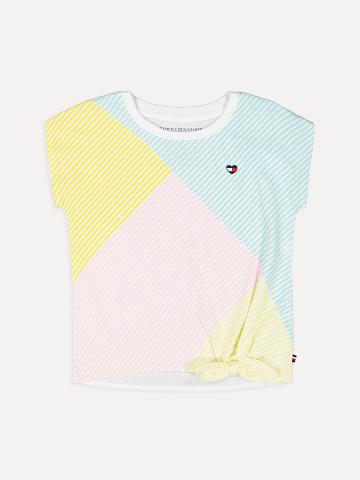 Camiseta Tommy Hilfiger Big Multi Stripe Bow Niños Multicolor | CL_G1229