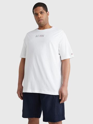 Camiseta Tommy Hilfiger Big and tall logo Hombre Blancas | CL_M31004