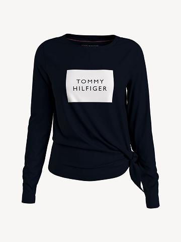 Camiseta Tommy Hilfiger Essential Side-Tie Mujer Negras | CL_W21450