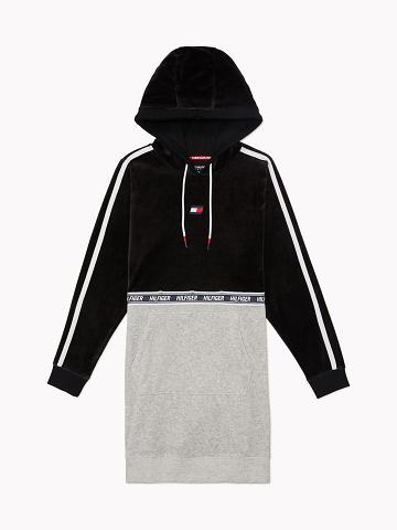Dresses Tommy Hilfiger Essential Colorblock Logo Hoodie Mujer Negras Gris | CL_W21061
