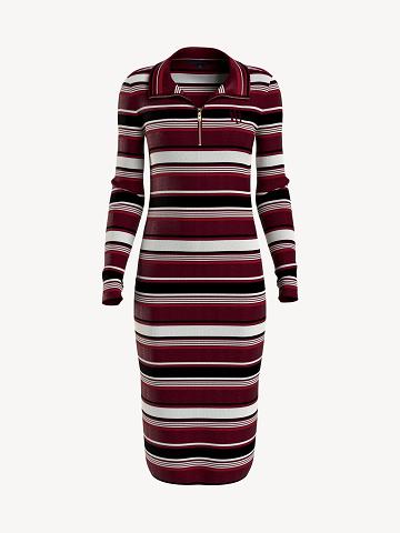 Dresses Tommy Hilfiger Essential Stripe Half-Zip Mujer Multicolor | CL_W21078