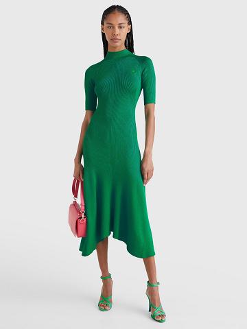 Dresses Tommy Hilfiger Slim Fit Mockneck Mujer Verde | CL_W21122
